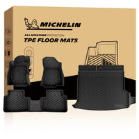 Complete set of Michelin all-weather TPE floor liners, including front mats, rear row mats and rear cargo trunk mat.
