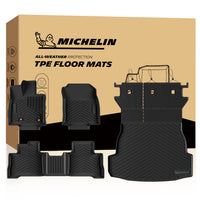 Michelin all-weather TPE floor mats, advanced protection for vehicles, durable and slip-resistant, custom-fit car mats.
