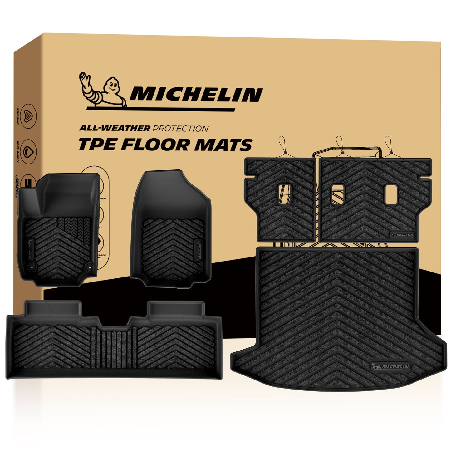 Michelin all-weather TPE floor mats packaging.