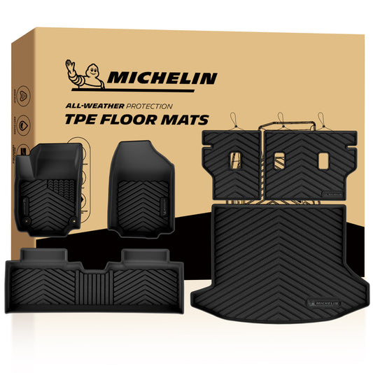 Michelin all-weather TPE floor mats packaging.