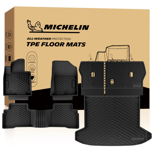 Michelin all-weather TPE floor mats packaging.