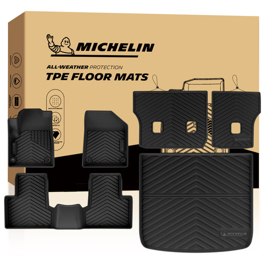 Michelin all-weather TPE floor mats packaging.