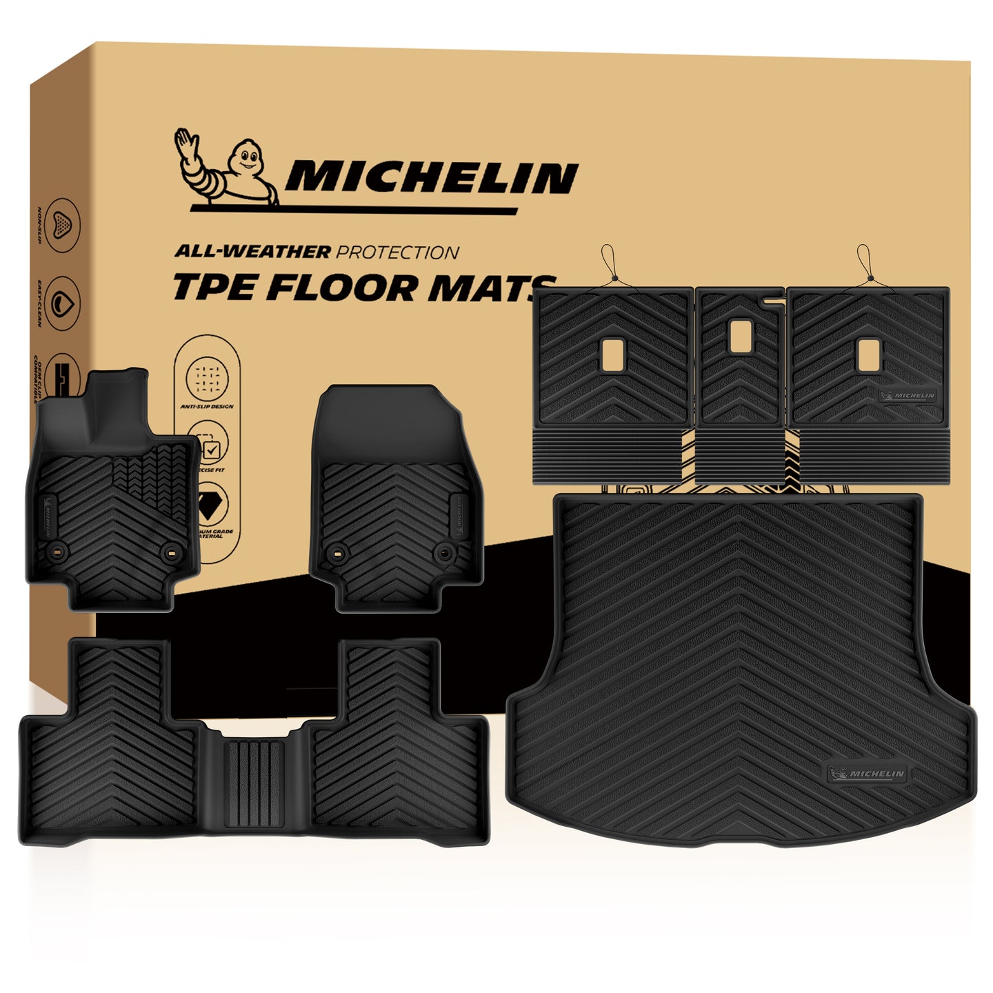 Michelin all-weather TPE floor mats packaging.
