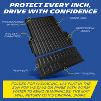 Truck Bed & Tailgate Mat Full Protection Features Diagram, Wrinkle Removal Guide Included
