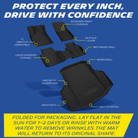 Michelin Floor Mats + Trunk Mat for 2023-2026 Honda Accord (Gasoline & Hybrid), 4PCS, Floor Liner + Trunk Mat, Custom Fit, Durable TPE