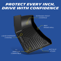 Michelin Premier Series Floor Mats for 2011-2023 Dodge Charger RWD/Chrysler 300 RWD, 3PCS, All-Weather Floor Liner, Custom Fit, Durable TPE, Non-Slip