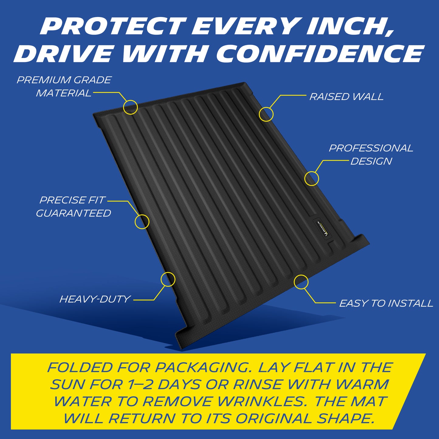 Michelin TPE tuck bed mats locks your foot in place, rapid-flow slope redirects water instantly, max-flow channels contain diverted liquid for safe driving in rain.
