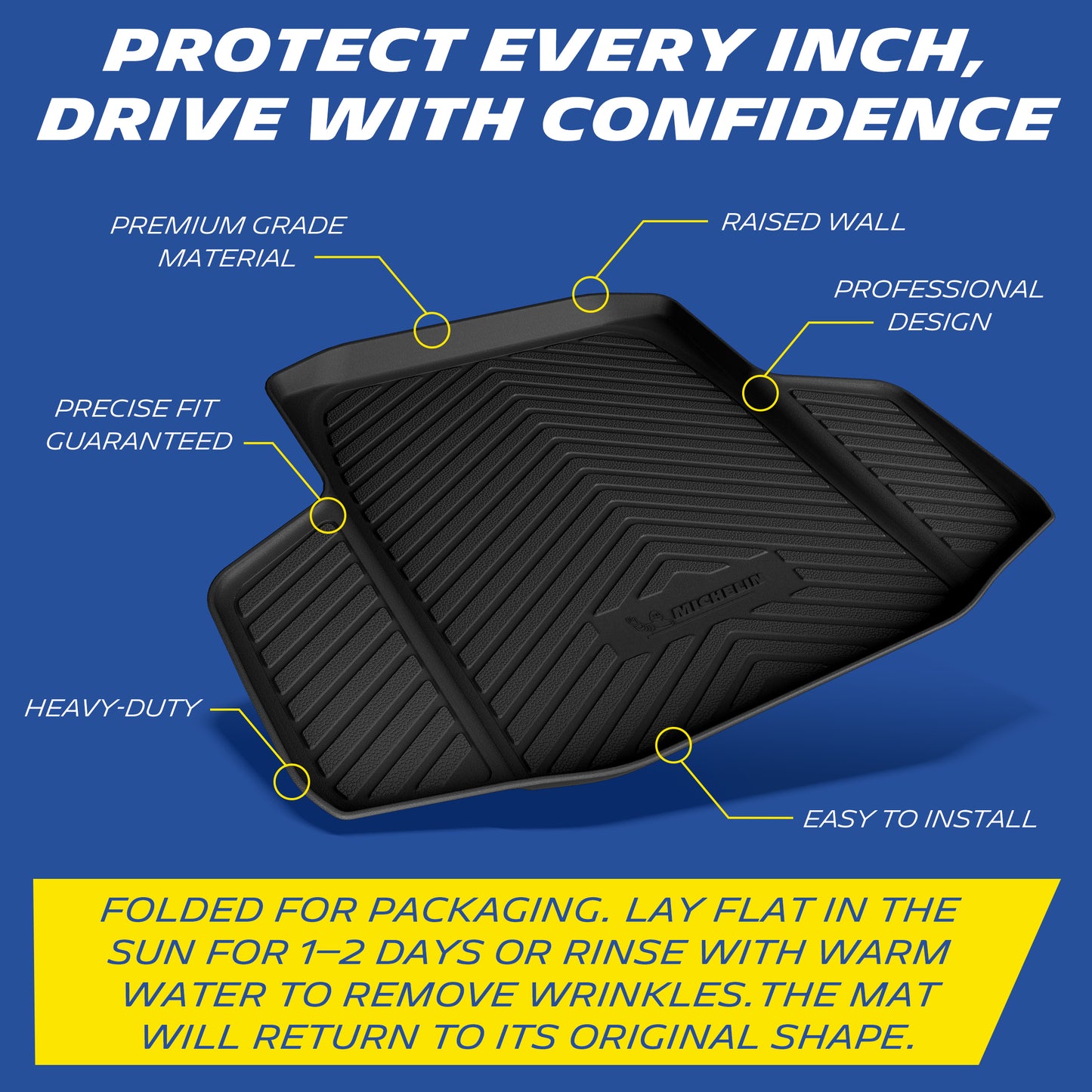 Michelin Trunk Liner for 2018-2026 Honda Accord, All-Weather Trunk Mat, Custom Fit, TPE, Cargo Mat, Non-Slip Cargo Liner