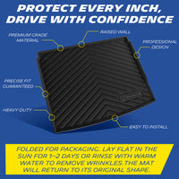 Michelin trunk mat features: anti-slip, raised walls, OEM clips, liquid channels, heavy-duty, easy install.