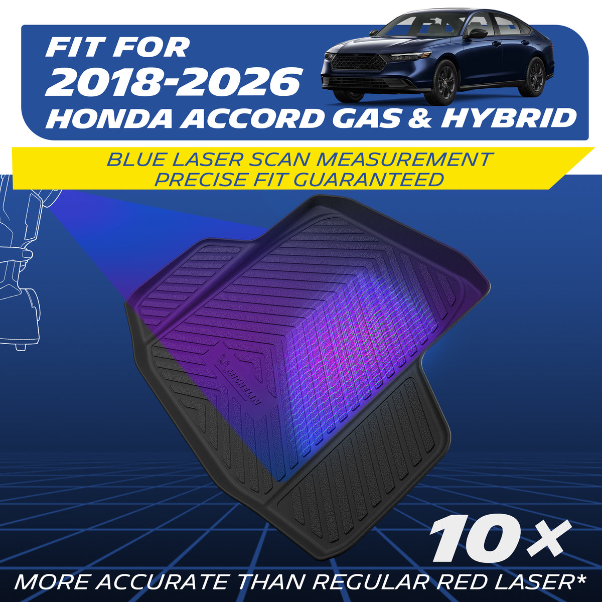 Fits 2018-2026 Honda Accord Gas & Hybrid. Blue laser scan – 10× more accurate.