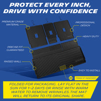 Michelin TPE trunk mat, premium grade material with raised wall prevents liquid spills, professional design with precise fit guaranteed, heavy-duty and easy to install, trim if needed. Folded for packaging, lay flat in sun for 1-2 days or rinse with warm water to remove wrinkles, mat will return to original shape.