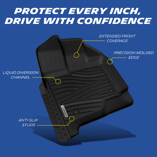 Michelin Elite Floor Mats for Ford F-150 & F-150 Lightning 2015-2026, Front & Rear