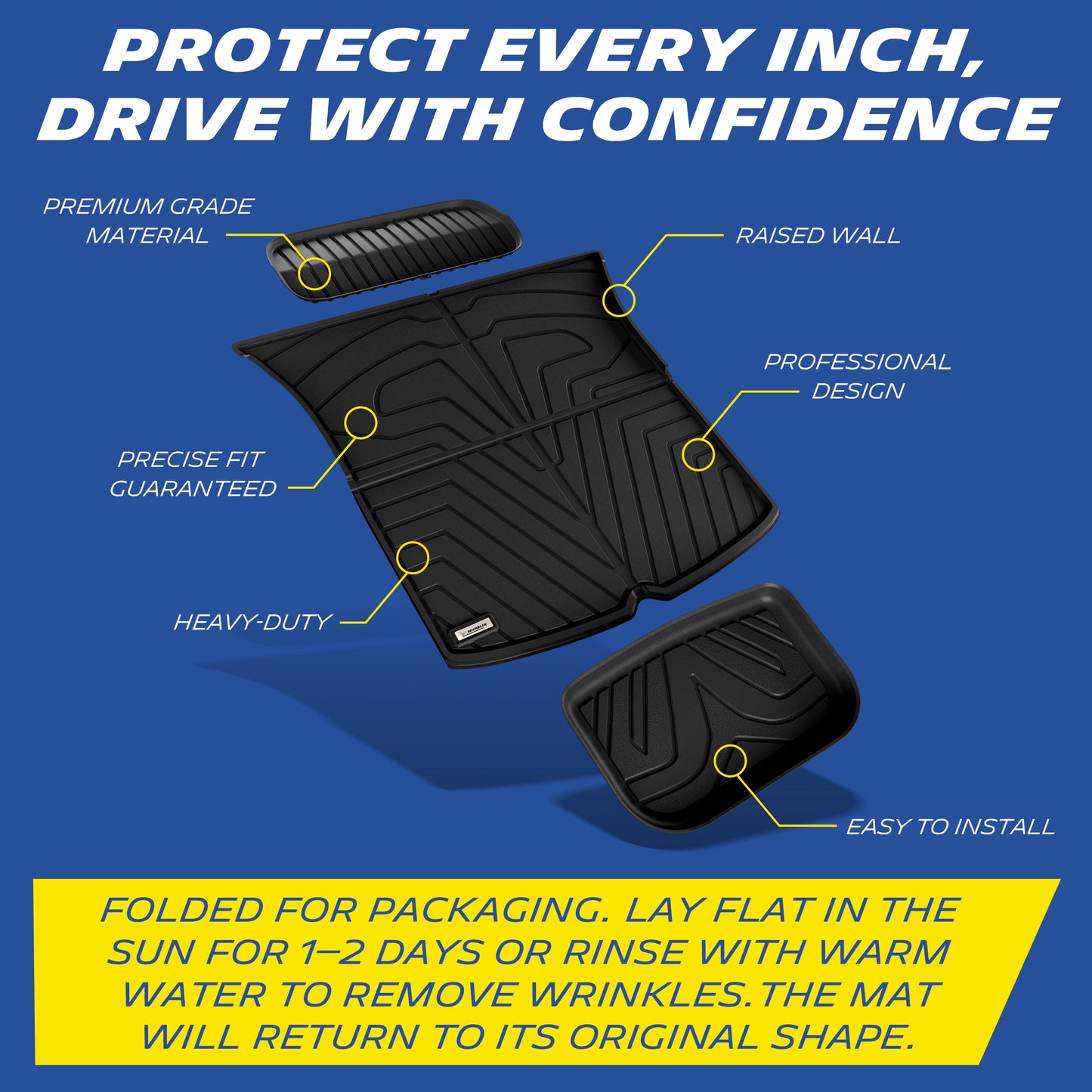 Elite Series Trunk Liner & Frunk Mats & Rear Lower Mat for 2025 2026 Tesla Model Y Juniper Accessories, 5 Seat, Not Fit Standard, All-Weather Trunk Mat, Cargo Mat, Non-Slip