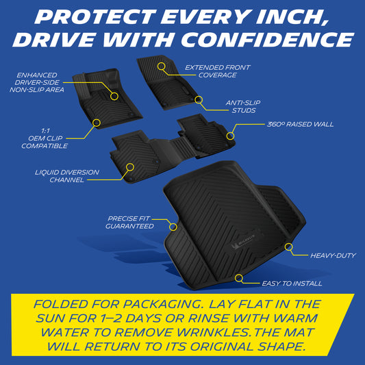 Michelin Premier Floor Mats & Cargo Liner for Honda Accord 2023-2027, 4 Piece