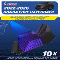 TPE floor mat for 2022-2026 Honda Civic Hatchback, non-hybrid, blue laser precise scan
