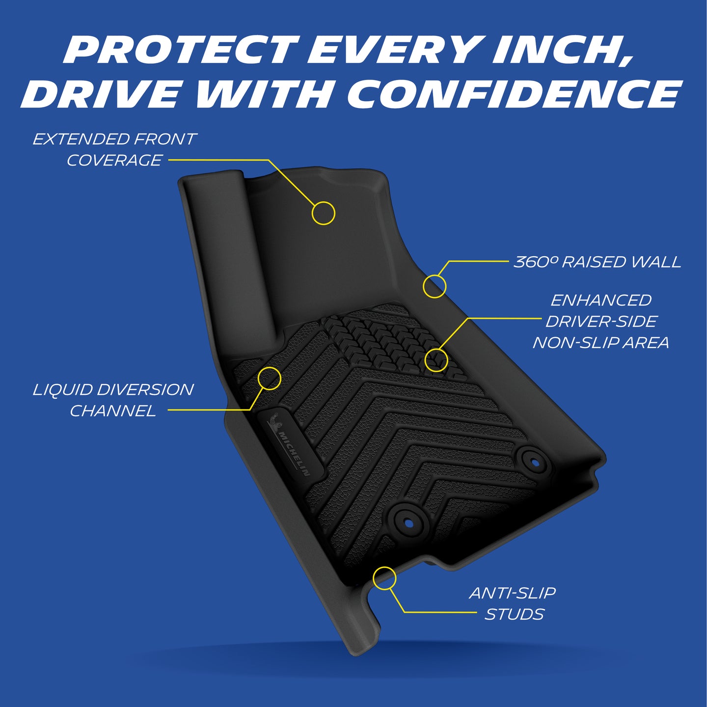 Michelin extended coverage front mats with anti-slip studs