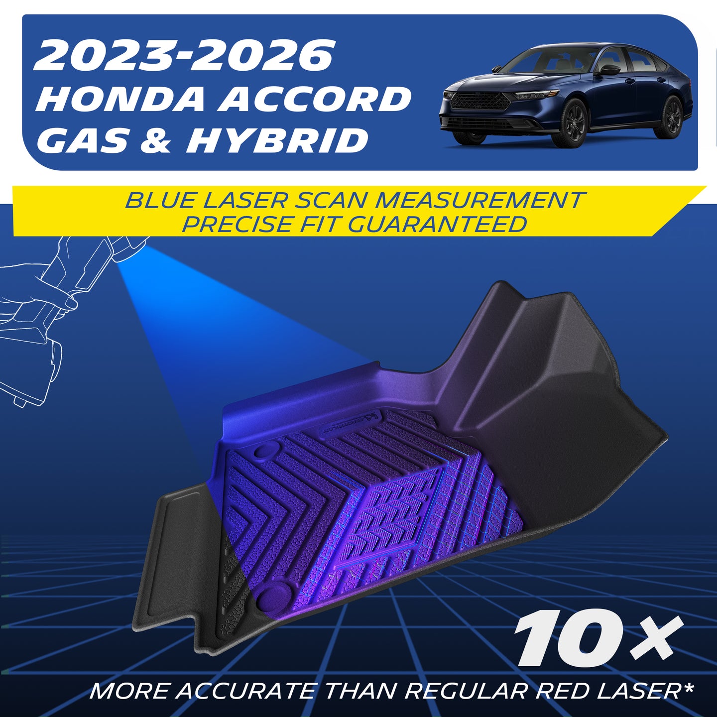 Fit for 2023-2026 Honda Accord 
Gas & Hybrid. Blue laser scan – 10× more accurate.
