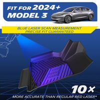 Michelin Floor Mats for 2024/2025/2026 Tesla Model 3 Highland & Standard, 3PCS, All-Weather Floor Liner, Custom Fit, Durable TPE, Non-Slip