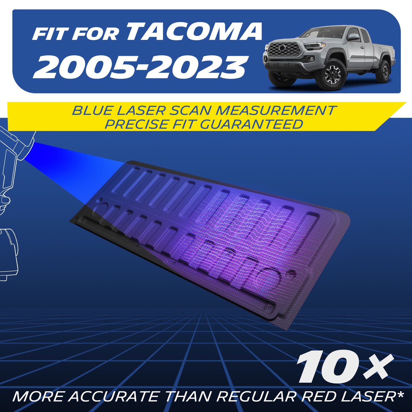 Michelin Truck Tailgate Protector for 2005-2023 Toyota Tacoma, All-Weather Tailgate Mat, Custom Fit, TPE, Pad