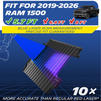 Michelin all-weather TPE truck bed mat, fits 2019-2026 RAM 1500, available for 5.7ft bed lengths, blue laser scan measurement for precise fit, 10x more accurate than standard red laser, custom-fit guaranteed.
