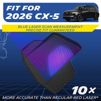 Michelin all-weather TPE trunk mat, fits 2026 Mazda CX-5, blue laser scan measurement for precise fit, 10x more accurate than standard red laser, custom-fit guaranteed.