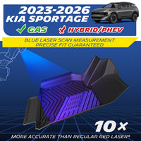 Blue laser scanned TPE floor mats for 2024-2026 Subaru Crosstrek & Impreza, incompatible with Crosstrek Hybrid
