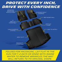 Full Set Floor & Cargo Mats, Anti-Slip, Raised Spill Walls, Precise Custom Fit