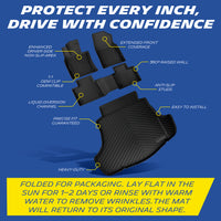 Full set Michelin TPE car floor mats & cargo mat with detailed feature guide and wrinkle removal tips
