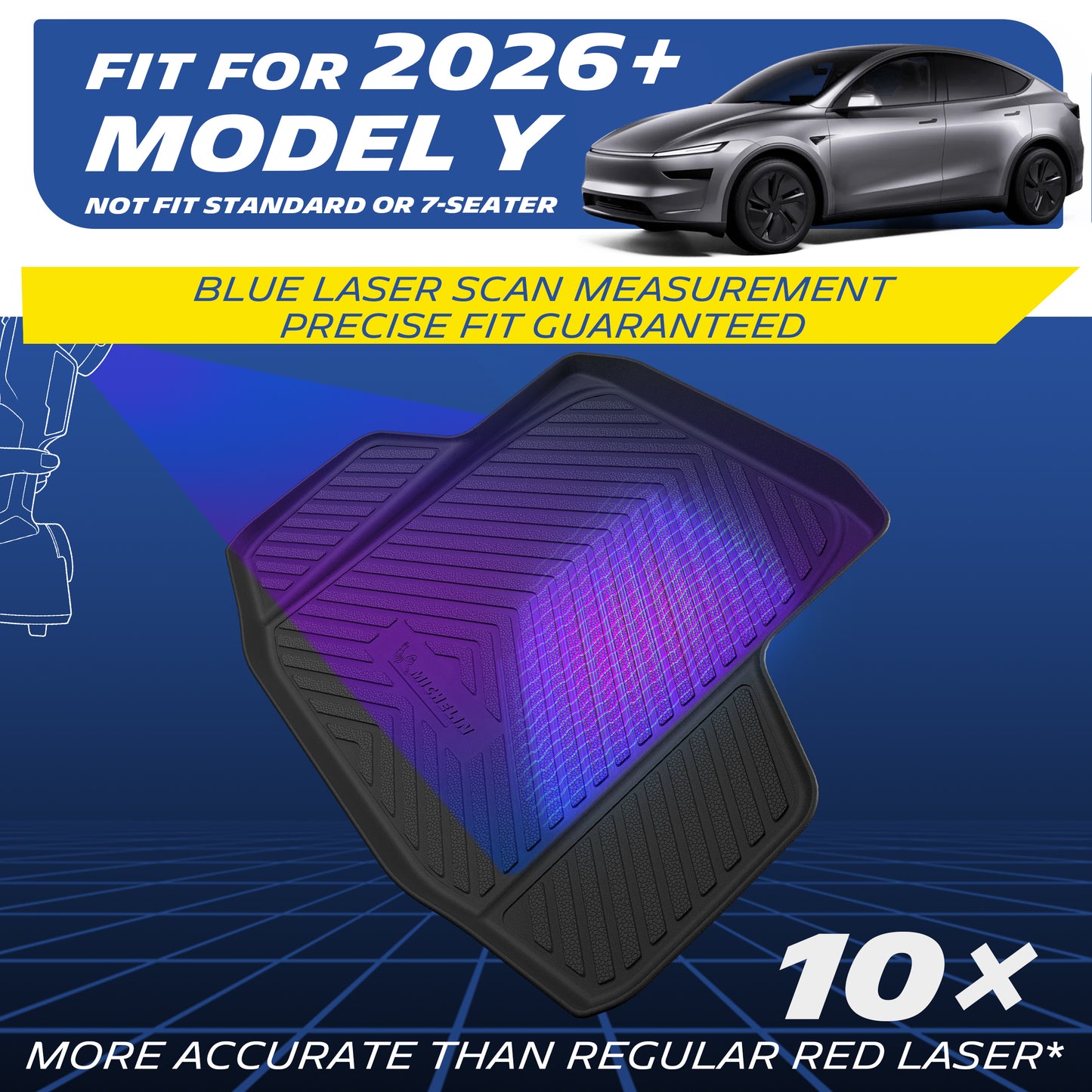 Michelin Trunk Liner for Tesla New Model Y 2025 2026 Juniper, Trunk Mat, Custom Fit, Durable TPE, Cargo Mat, Cargo Liner