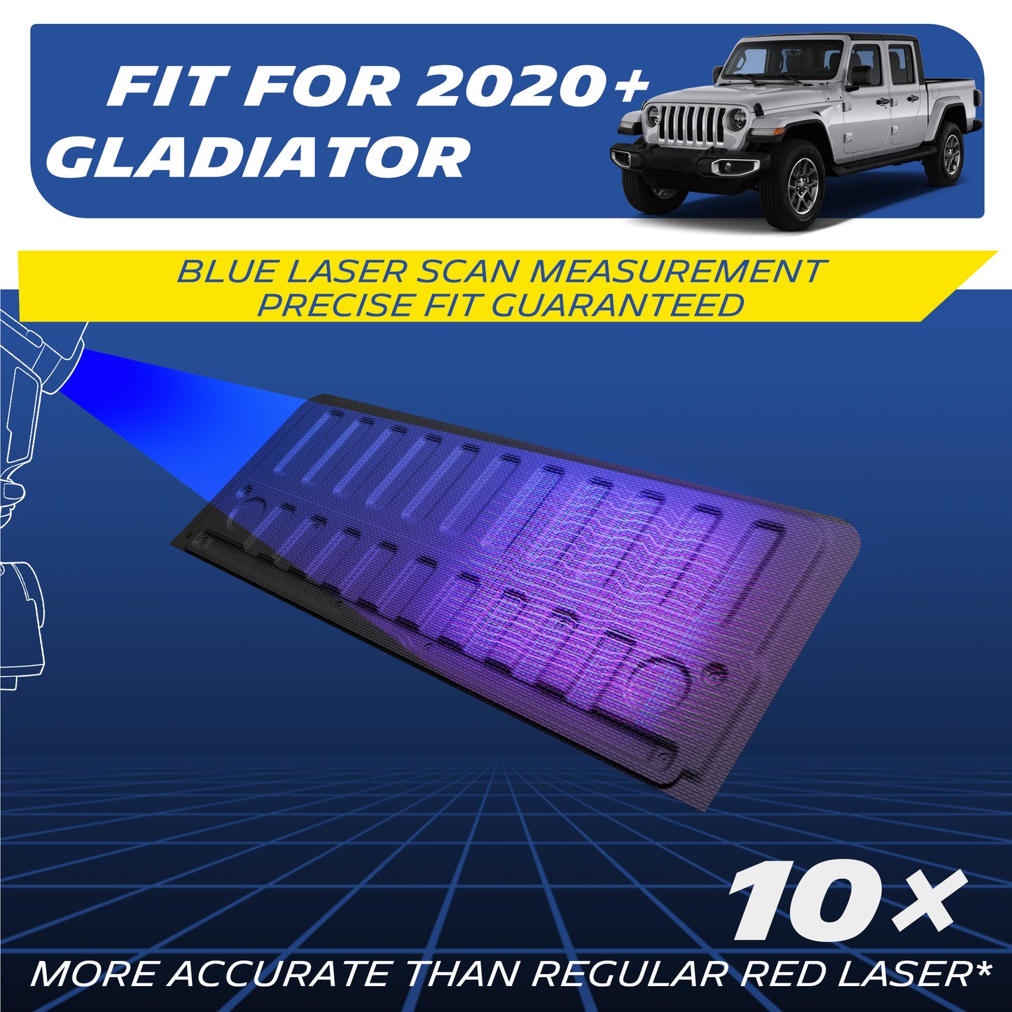 Michelin Truck Tailgate Protector for 2020-2024 2025 2026 Jeep Gladiator, All-Weather Tailgate Mat, Custom Fit, Durable TPE, Non-Slip