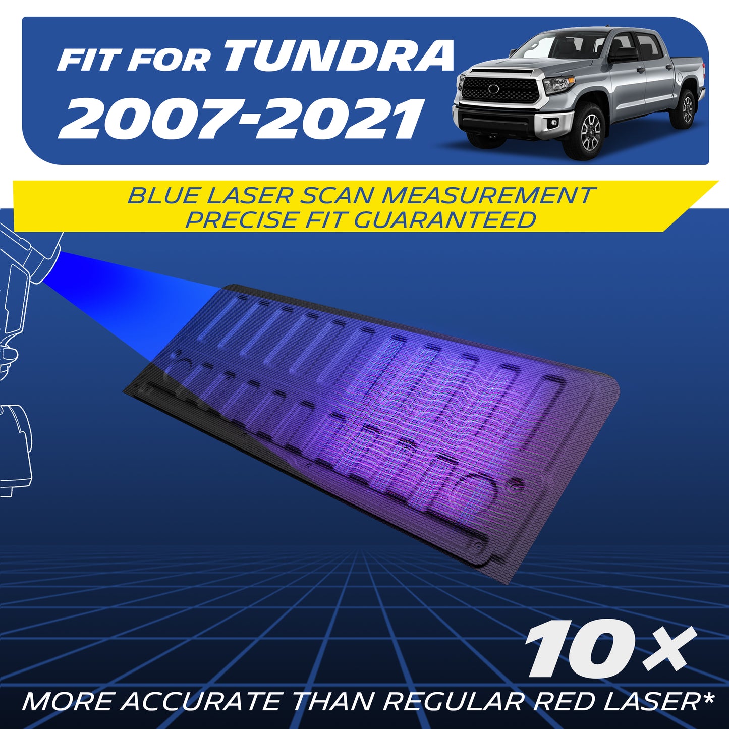 Michelin Truck Tailgate Protector for 2007-2021 Toyota Tundra, All-Weather Tailgate Mat, Custom Fit, TPE, Pad