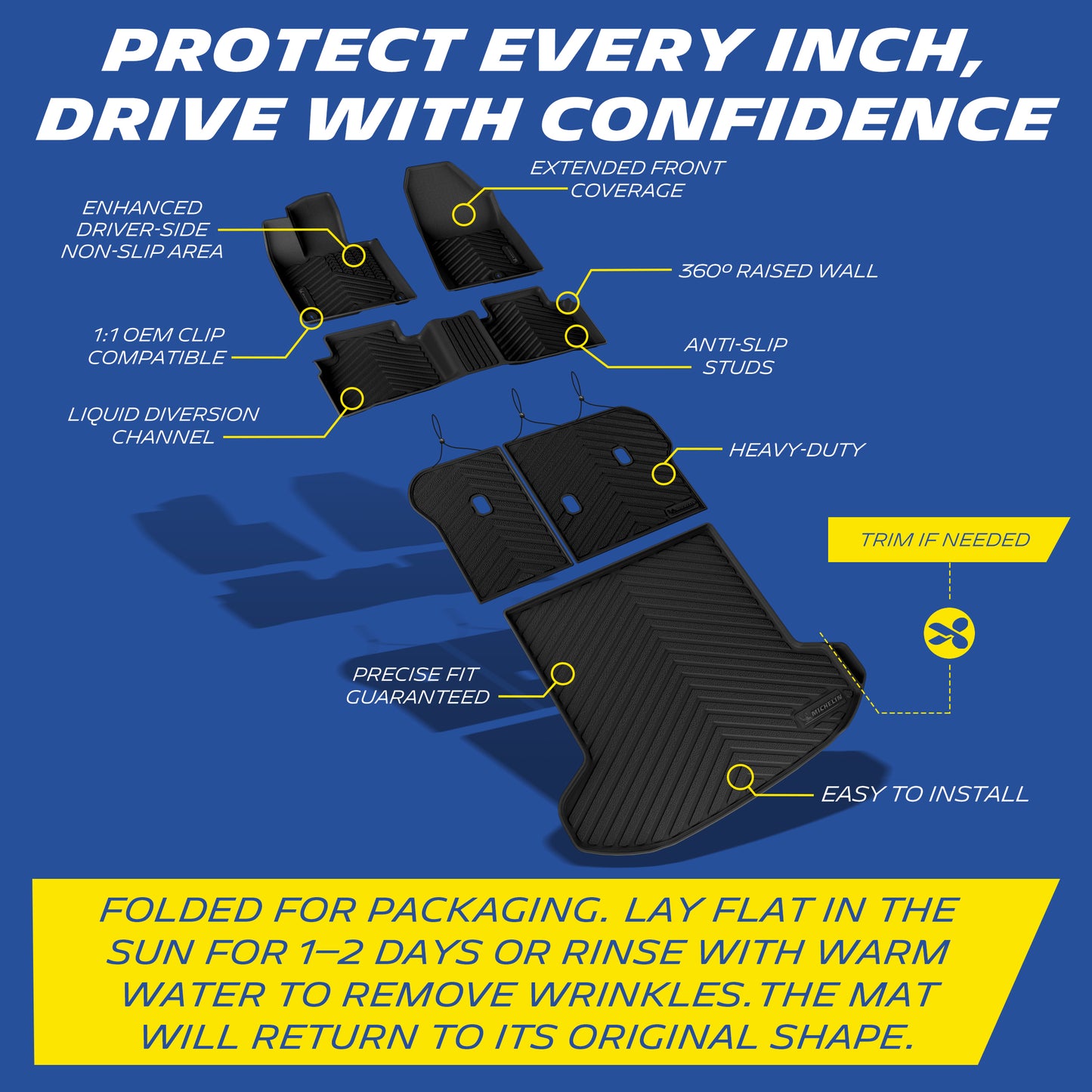 Full feature breakdown of Michelin custom-fit Kia Sportage floor mats