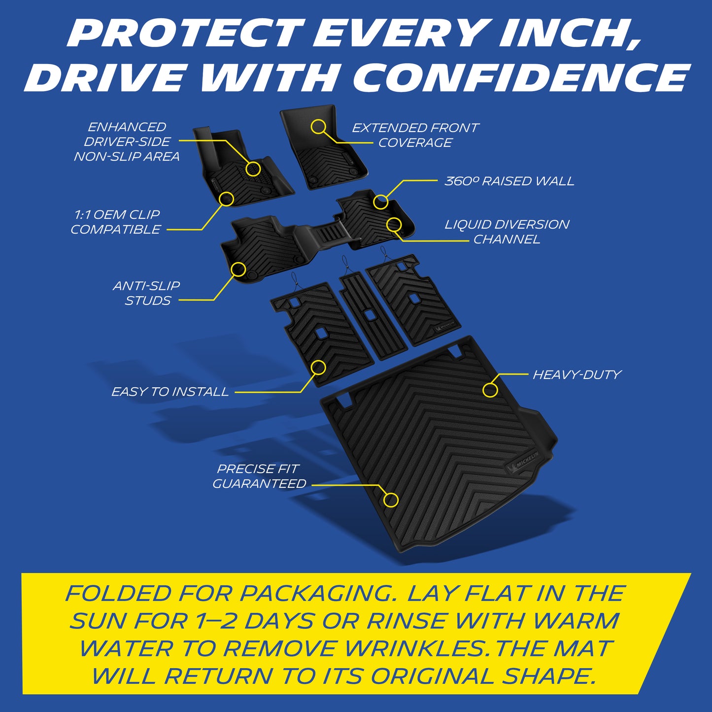 Blue laser scanning floor mat for 2018-2024 BMW X3, excludes X3 30e and separate trunk kits