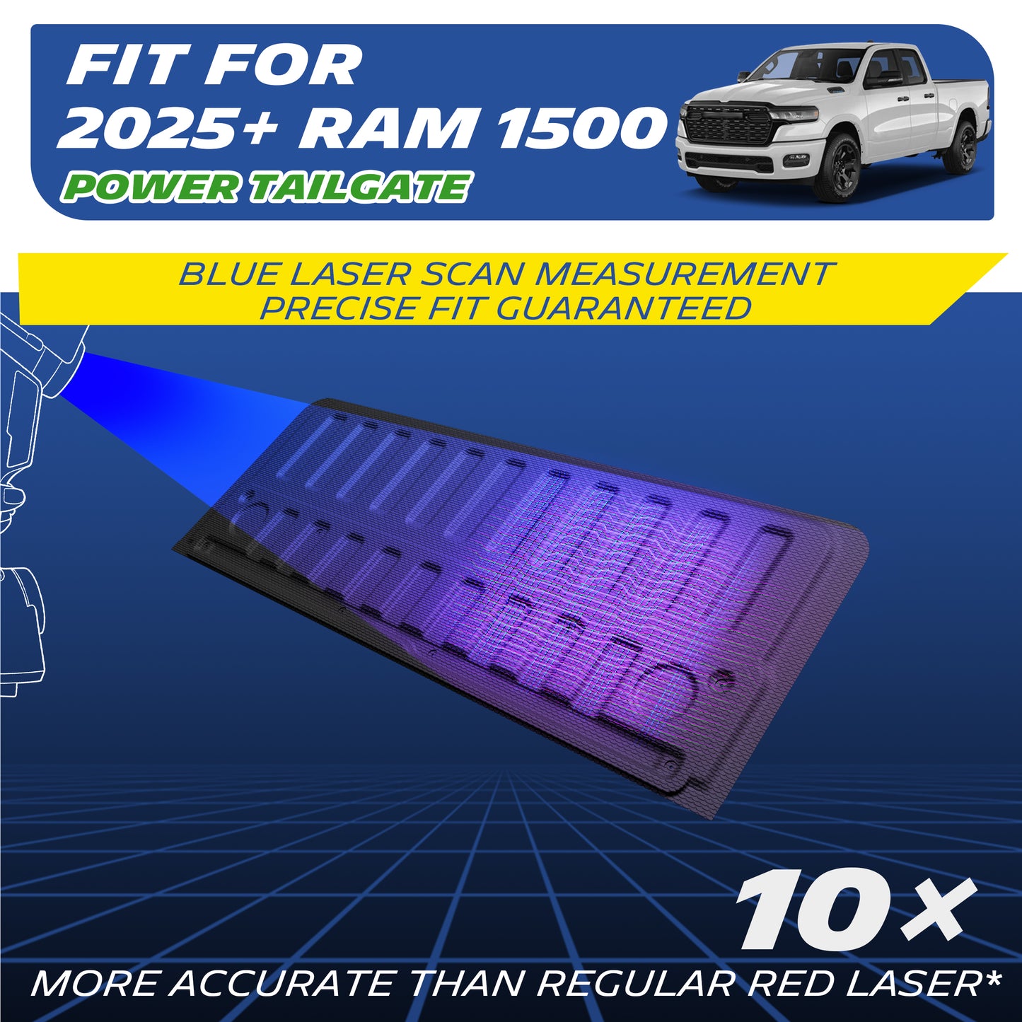 Michelin Truck Tailgate Protector for 2025-2026 Ram 1500 Power Tailgate (NOT Fit Standard/Power Tailgate-Release), All-Weather Tailgate Mat, Custom Fit, Durable TPE, Non-Slip