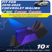 Fits 2016-2025 Gas Chevrolet Malibu, Precision Blue Laser Scanned Floor Mat