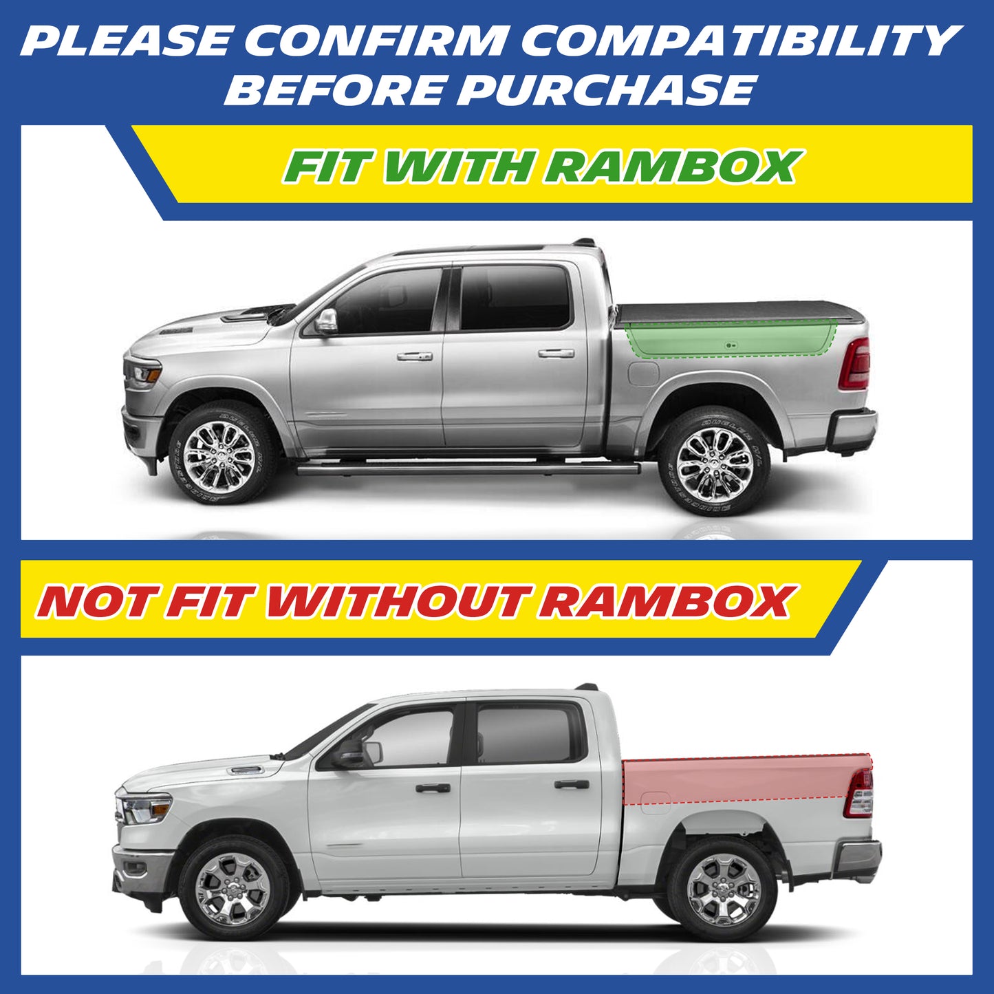Michelin TPE truck bed mat, please confirm compatibility before purchase: fits models with RamBox system, does not fit models without RamBox.