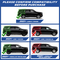 Vehicle compatibility diagram, fit standard-length SUVs, exclude XL/ESV extended models