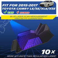 Blue laser custom TPE mat for 2015-2017 gas Toyota Camry LE/SE/XLE/XSE, not for hybrid models