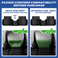 Compatibility guide for car rear floor mat with & without rear USB port
