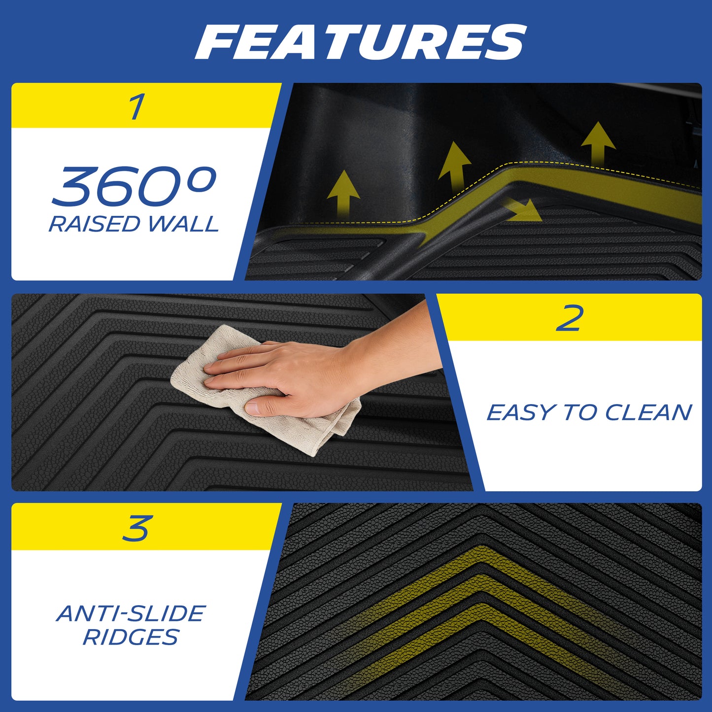 Michelin Trunk Liner for 2018-2026 Honda Accord, All-Weather Trunk Mat, Custom Fit, TPE, Cargo Mat, Non-Slip Cargo Liner