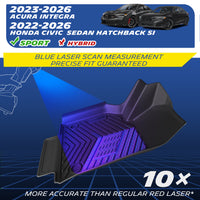 Precision-fit TPE floor mats for 2023-2026 Acura Integra & 2022-2026 Honda Civic
