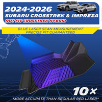 Michelin TPE car floor mats for 2024-2026 Subaru Crosstrek & Impreza, blue laser scan precision fit, excludes hybrid model
