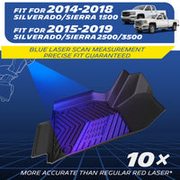 Fits 2014-2018 Silverado/Sierra 1500 & 2015-2019 2500/3500. Blue laser scan – 10× more accurate.