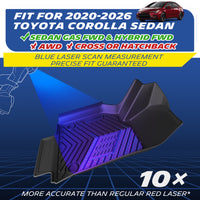 Michelin TPE floor liners for 2020-2026 Toyota Corolla Sedan, blue laser scanning, 10x more accurate than red laser mats