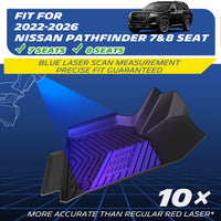 Precision laser scanning customized floor mat for 2022-2026 Nissan Pathfinder 7/8-seater SUV
