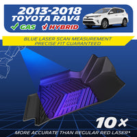Michelin all-weather TPE floor mats, fits 2026 Toyota RAV4 gas, blue laser scan measurement for precise fit, 10x more accurate than standard red laser, custom-fit guaranteed.