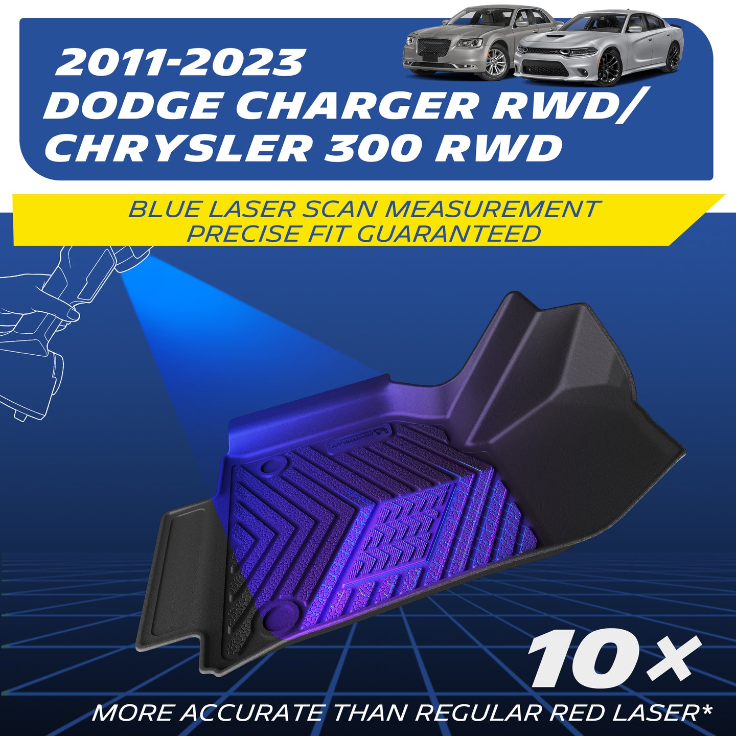 Fits 2011-2023 Charger RWD/Chrysler 300 RWD. Blue laser scan – 10× more accurate.