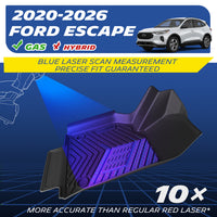 TPE floor mat for 2020-2026 Ford Escape gas model, blue laser scanning for precise fit, not for hybrid version.