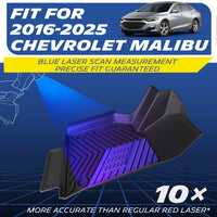 Fits 2016-2025 Chevrolet Malibu, precision blue laser scanned floor mat