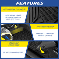 Michelin Ford Super Duty floor mats 2017-2026 deep grooves and raised edge coverage